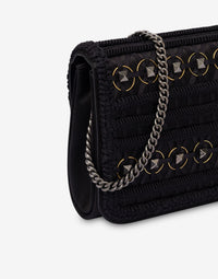 Pochette en satin avec broderie - Dark Grey