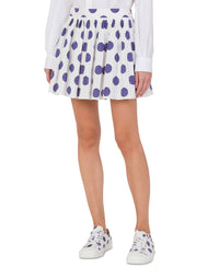 Jupe à pois en coton - White