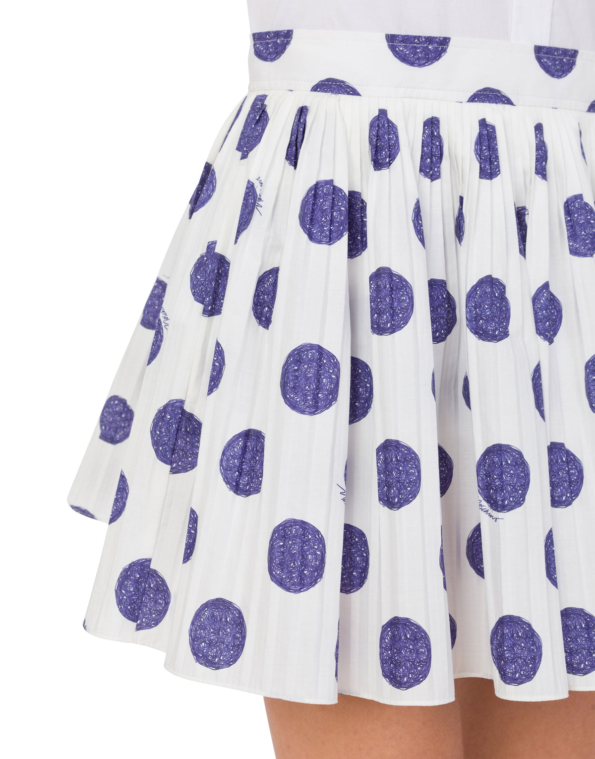 Jupe à pois en coton - White
