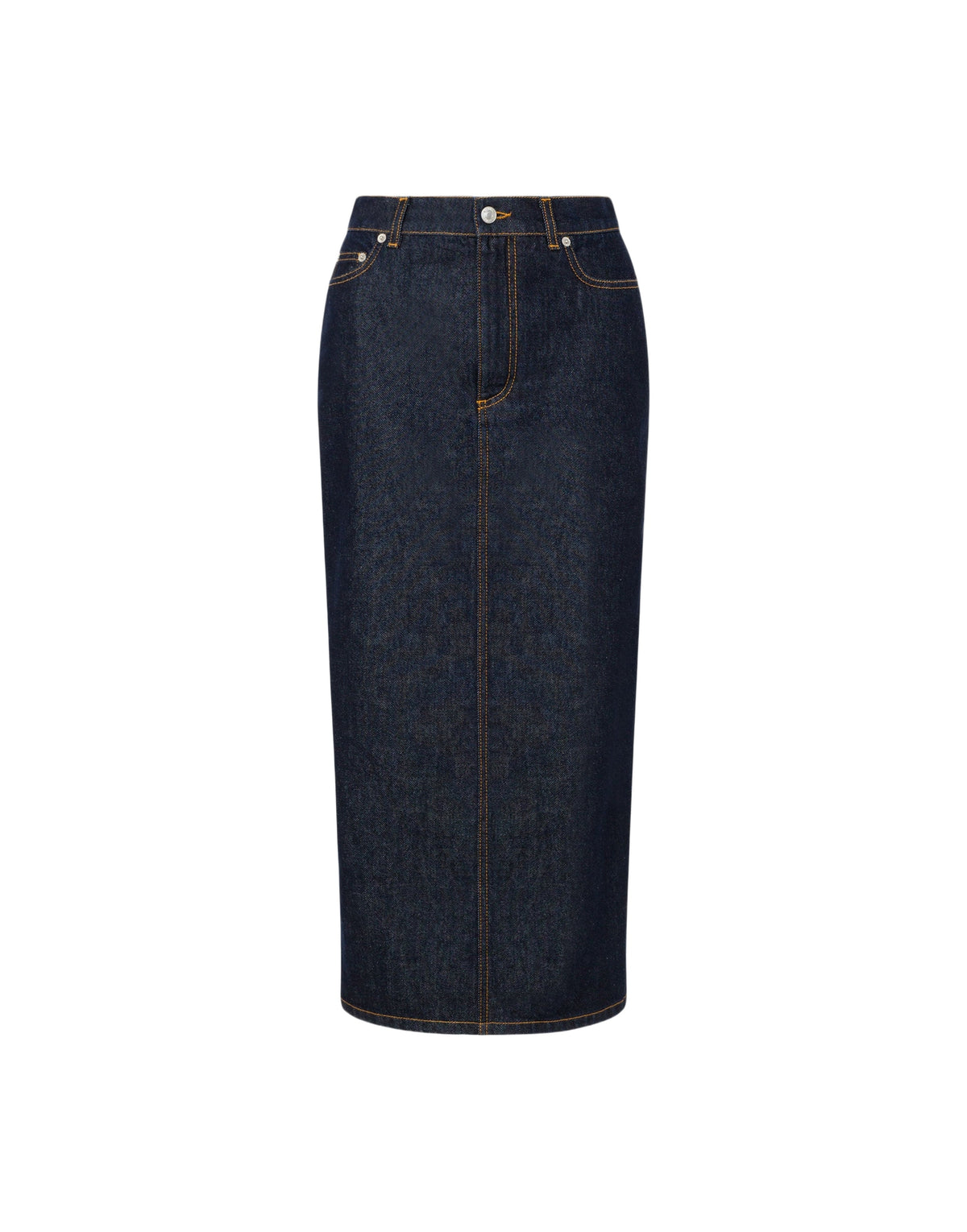 Jupe midi droite en denim - Blue
