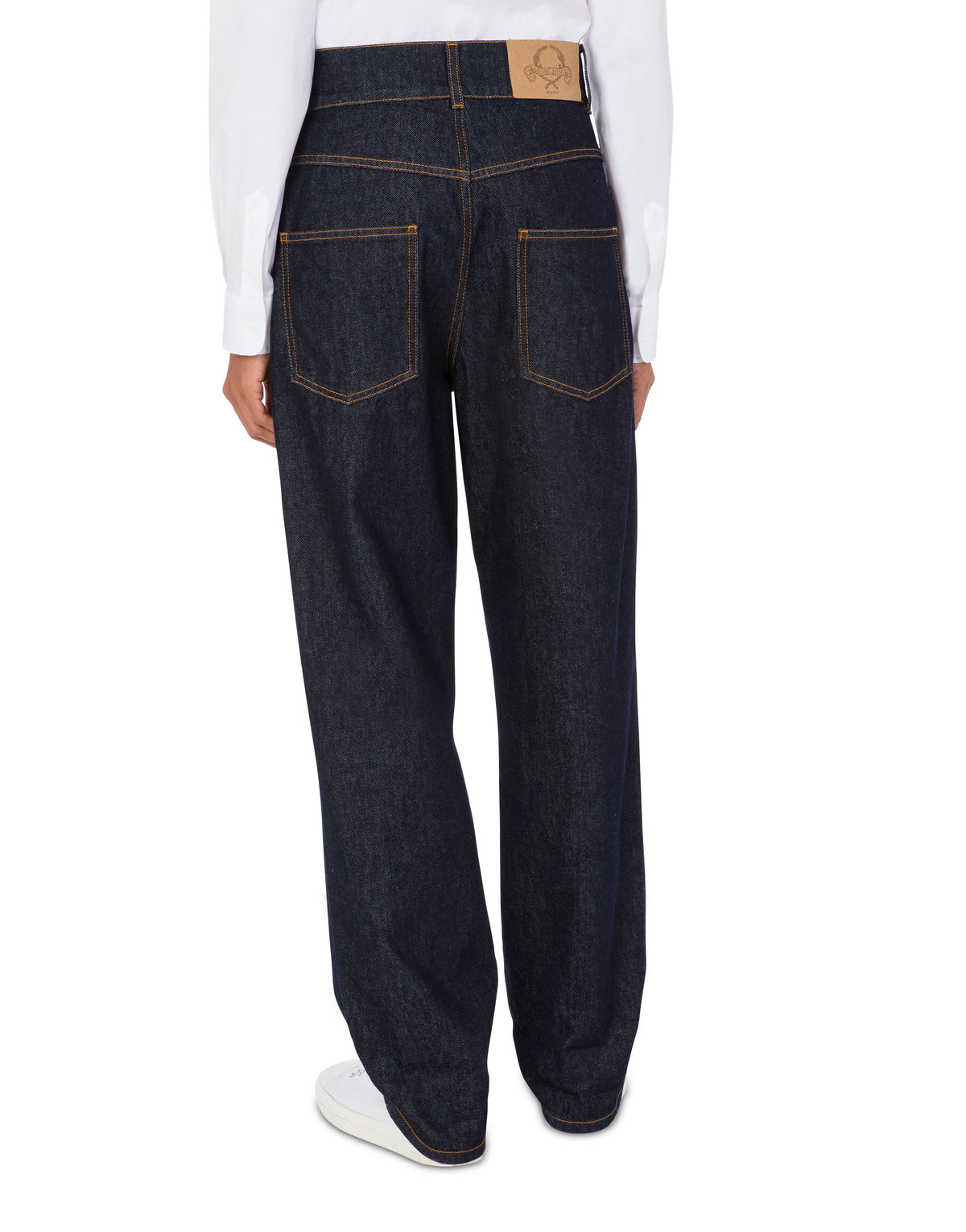 Laurel Crown Patch blue denim trousers - Blue