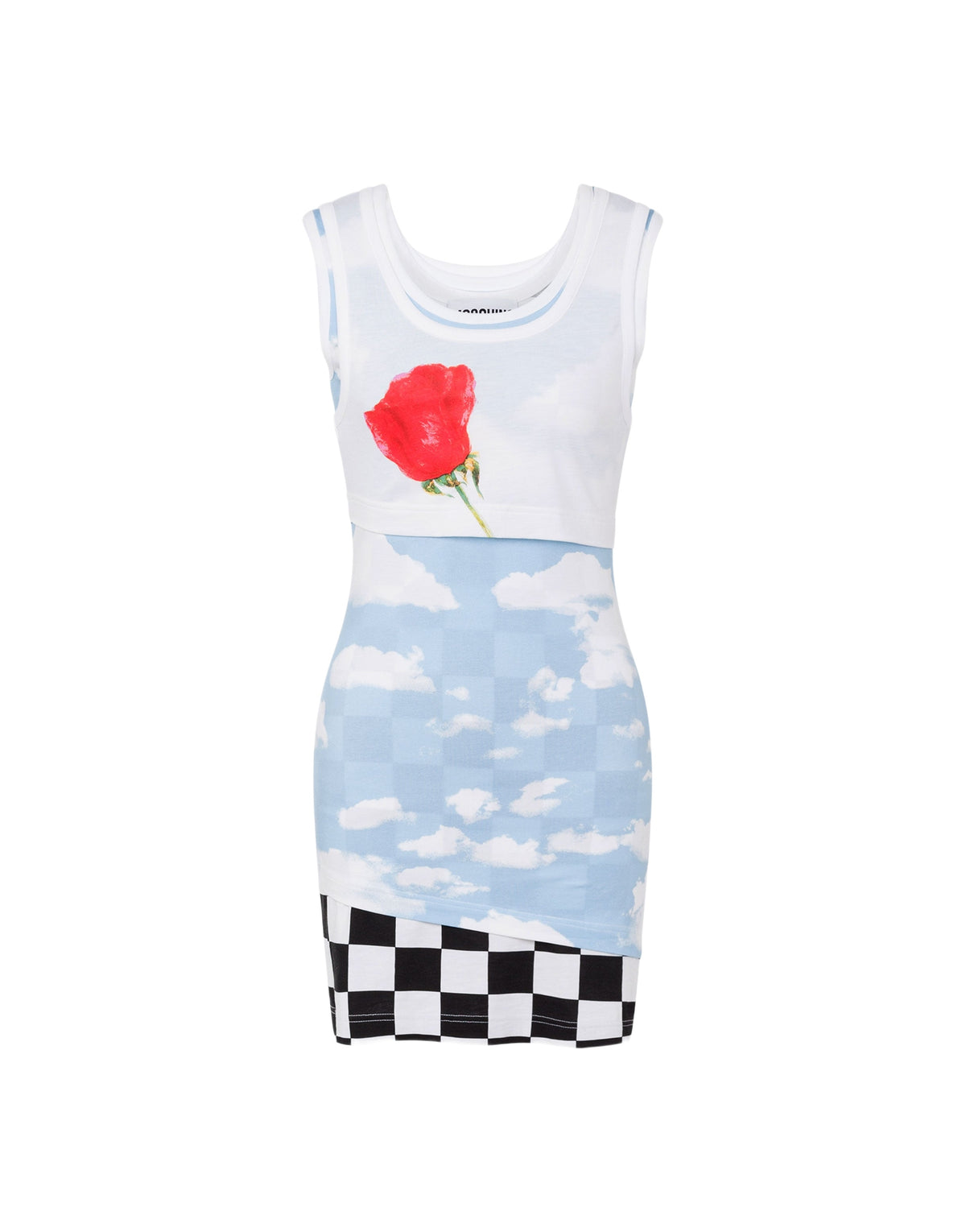 Robe courte imprimée en coton - Multicolor