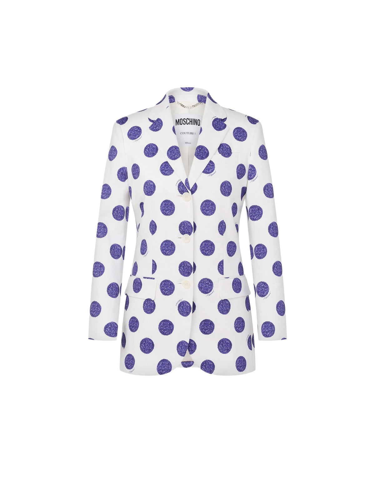 Veste Biro Polka Pots en coton - White