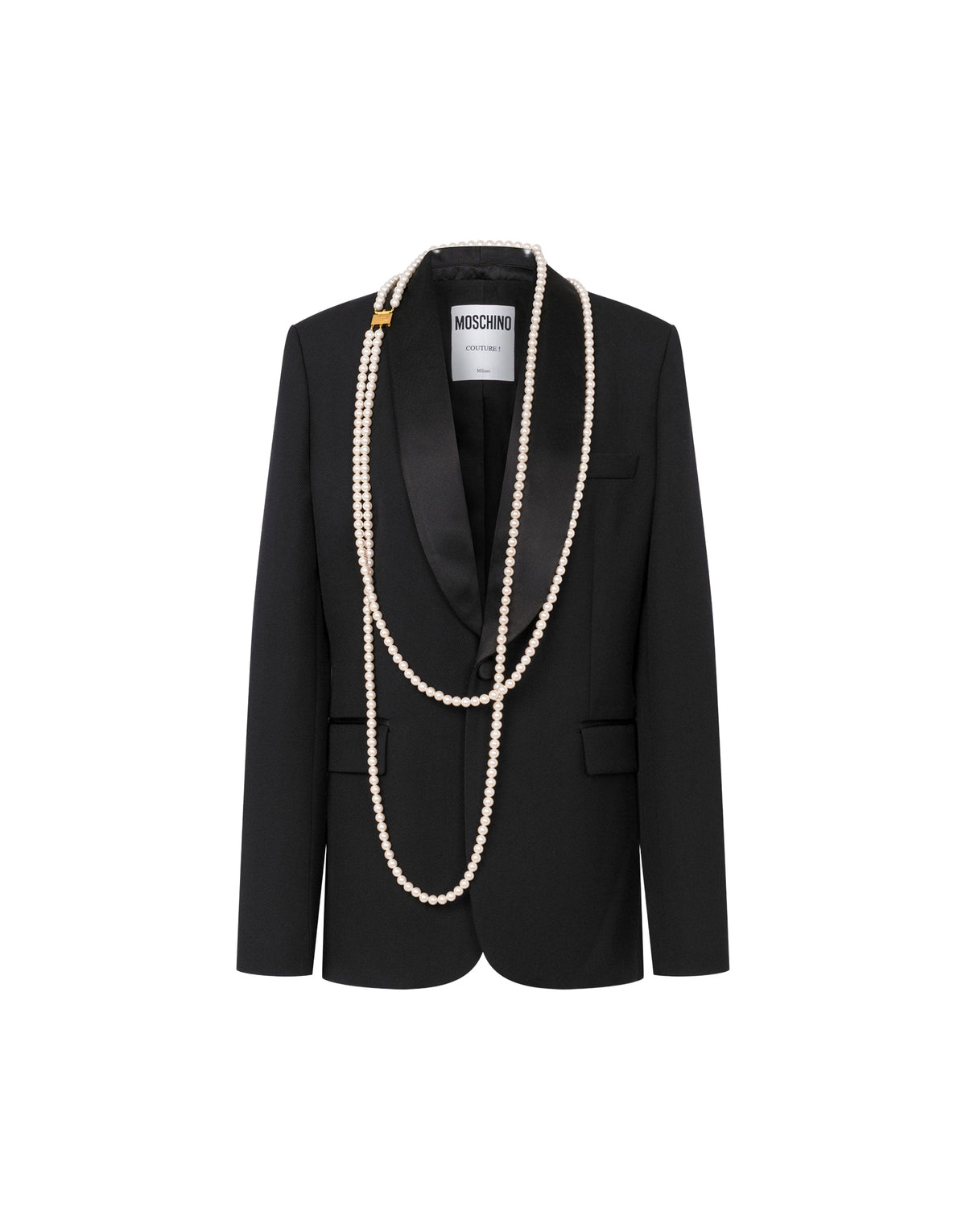 Veste simple croisée en laine - Black