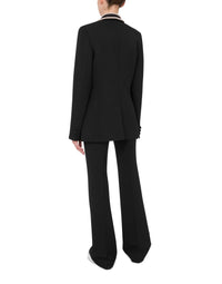 Veste simple croisée en laine - Black