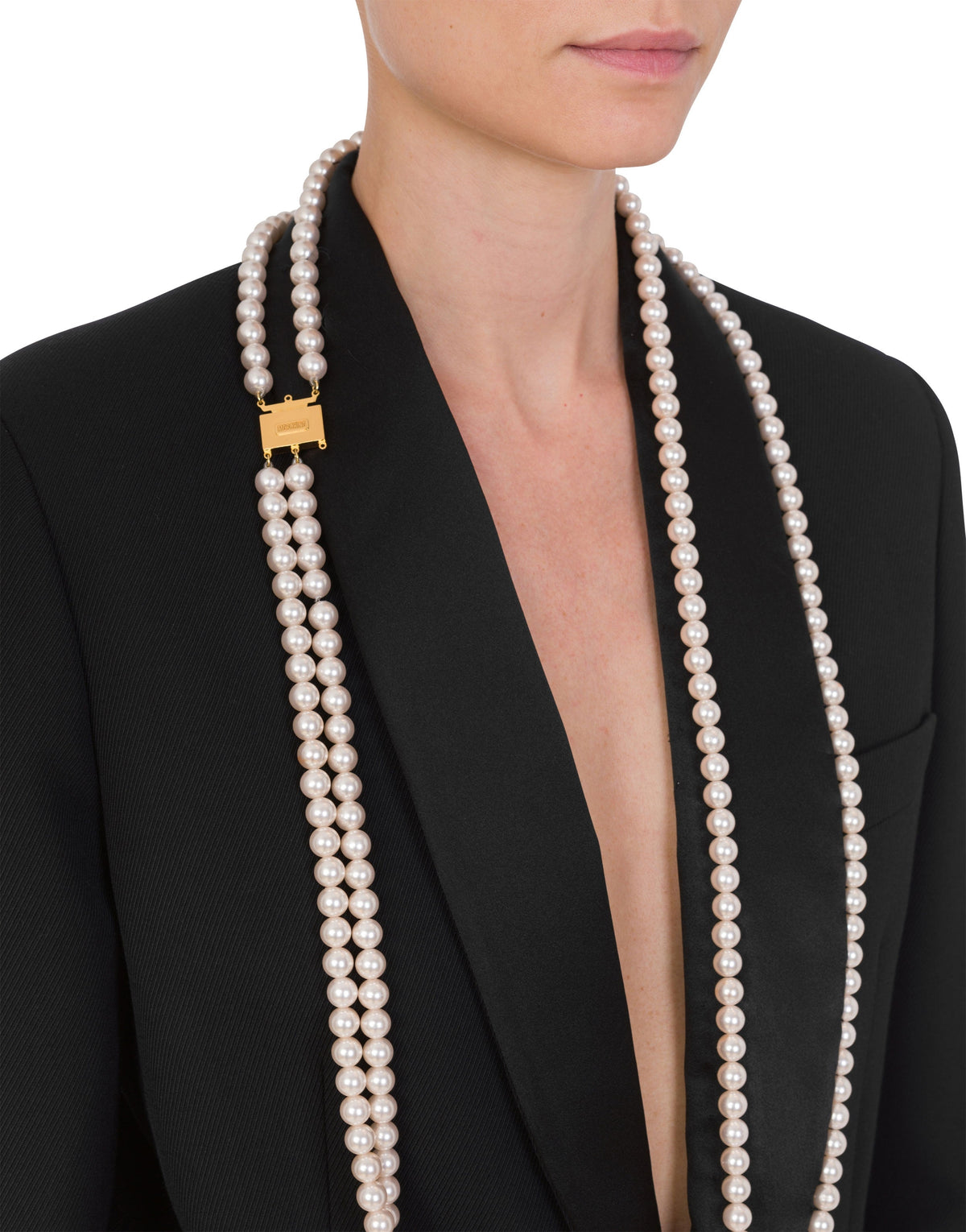 Veste simple croisée en laine - Black