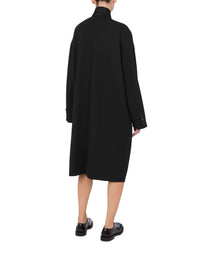 Manteau coupe croisée en laine - Black