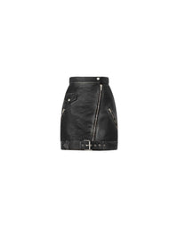 Mini jupe coupe ajustée en cuir - Black