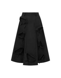 Multi Collars cotton skirt - Black