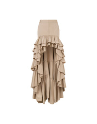 Long, flowing cotton skirt - Beige