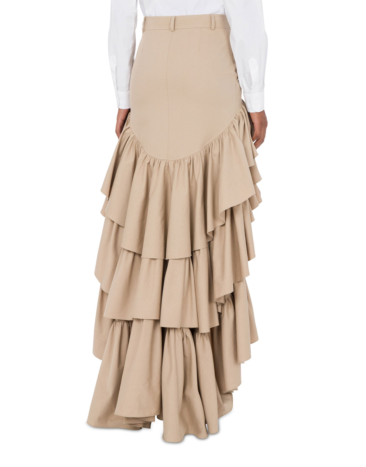 Long, flowing cotton skirt - Beige