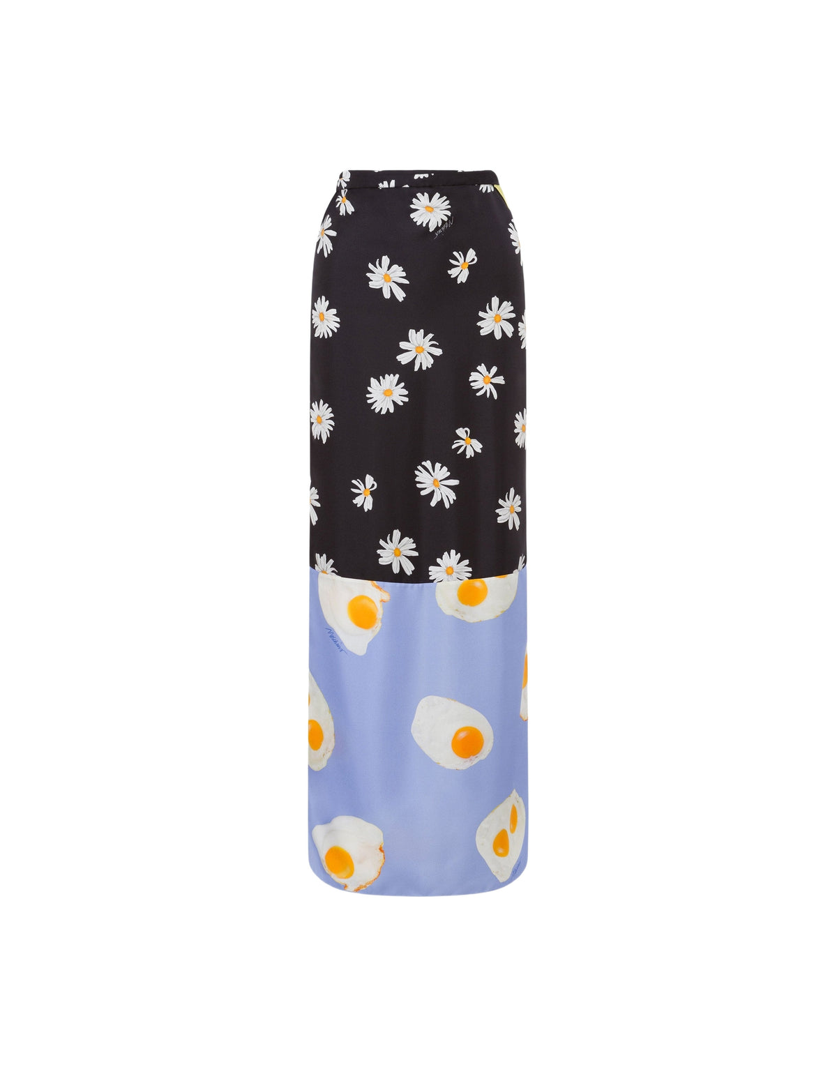 Long patchwork silk skirt - Multicoloured