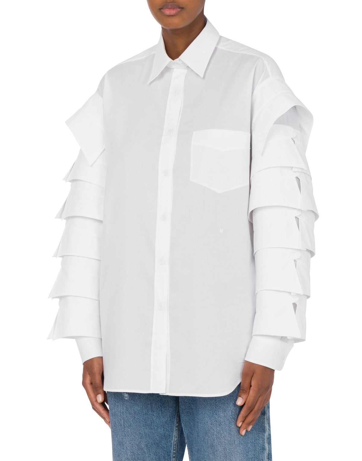 Chemise Multi Collars en coton - White