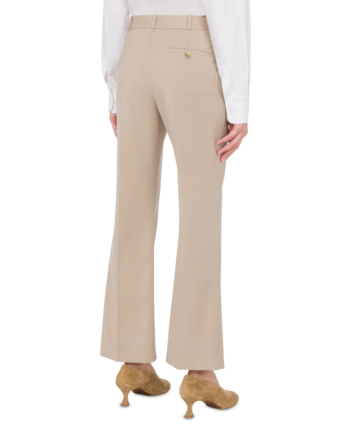 Pantalon coupe structurée en laine - Beige