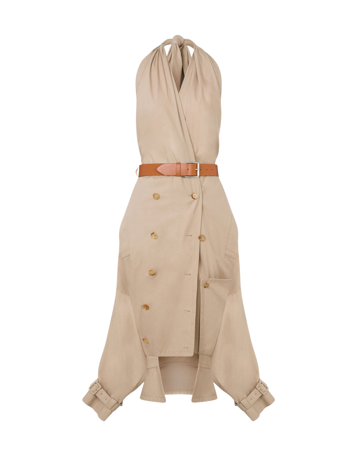 Robe Trench Details en coton - Beige