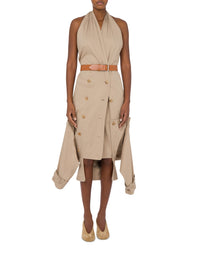 Robe Trench Details en coton - Beige