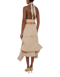 Robe Trench Details en coton - Beige