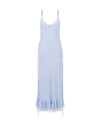 Robe Flower en soie - Blue