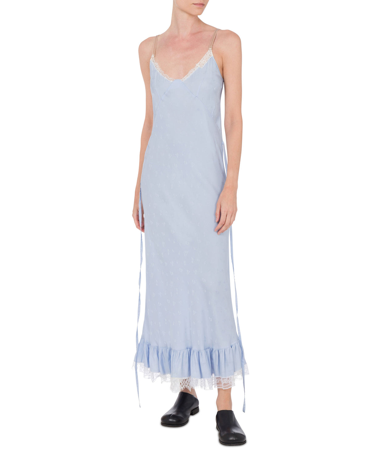 Robe Flower en soie - Blue