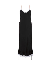Robe Flower en soie - Black