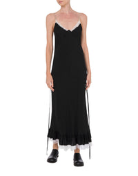 Robe Flower en soie - Black