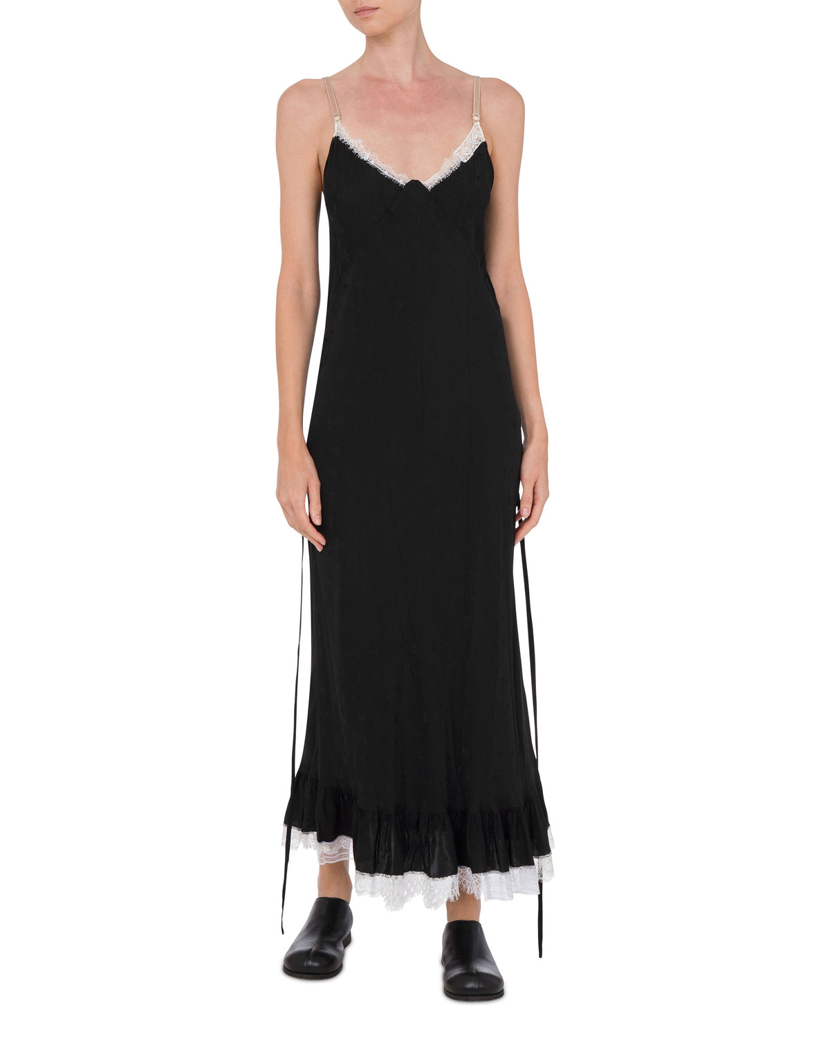 Robe Flower en soie - Black