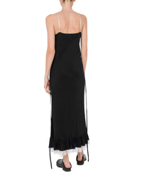 Robe Flower en soie - Black