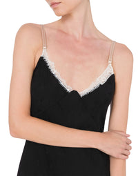 Robe Flower en soie - Black