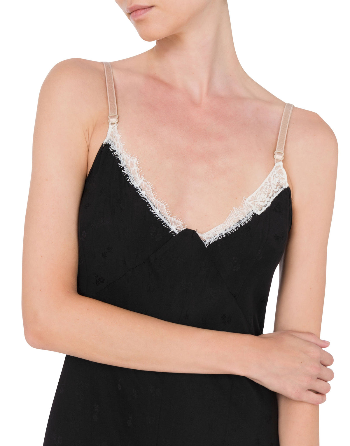 Robe Flower en soie - Black