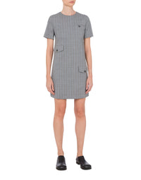 Robe courte coupe structurée en laine - Grey