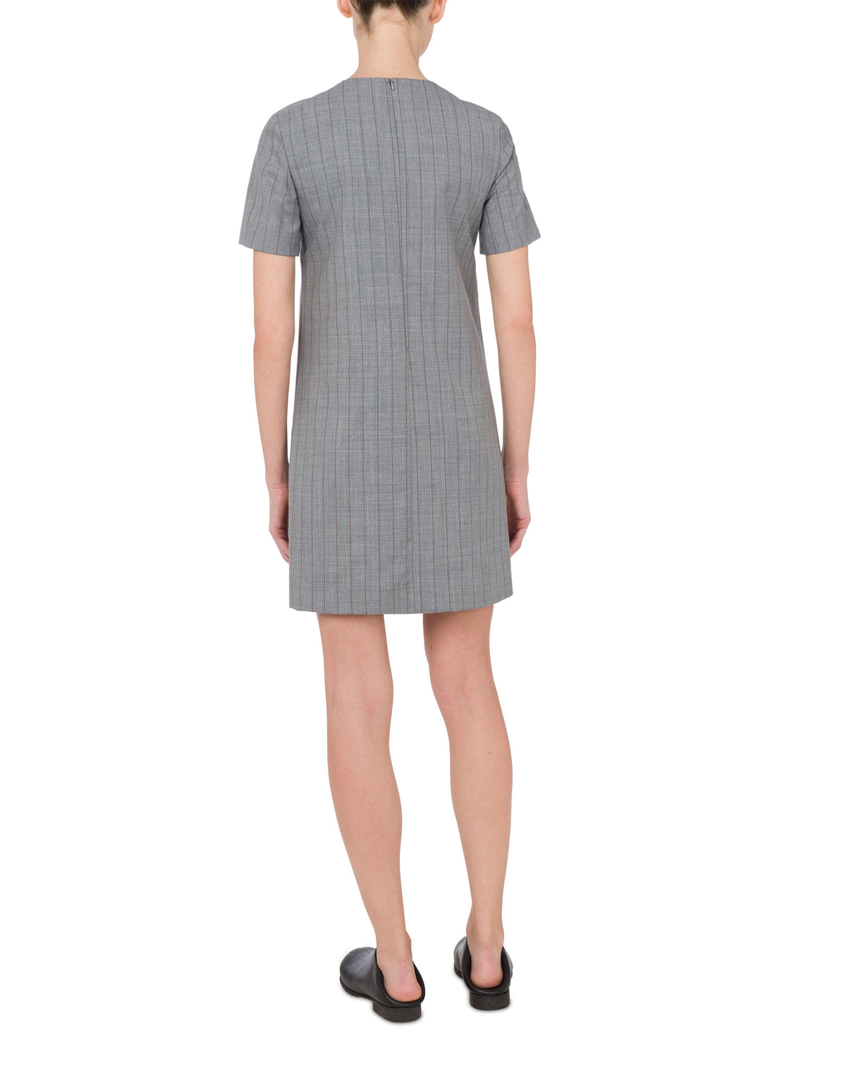 Robe courte coupe structurée en laine - Grey