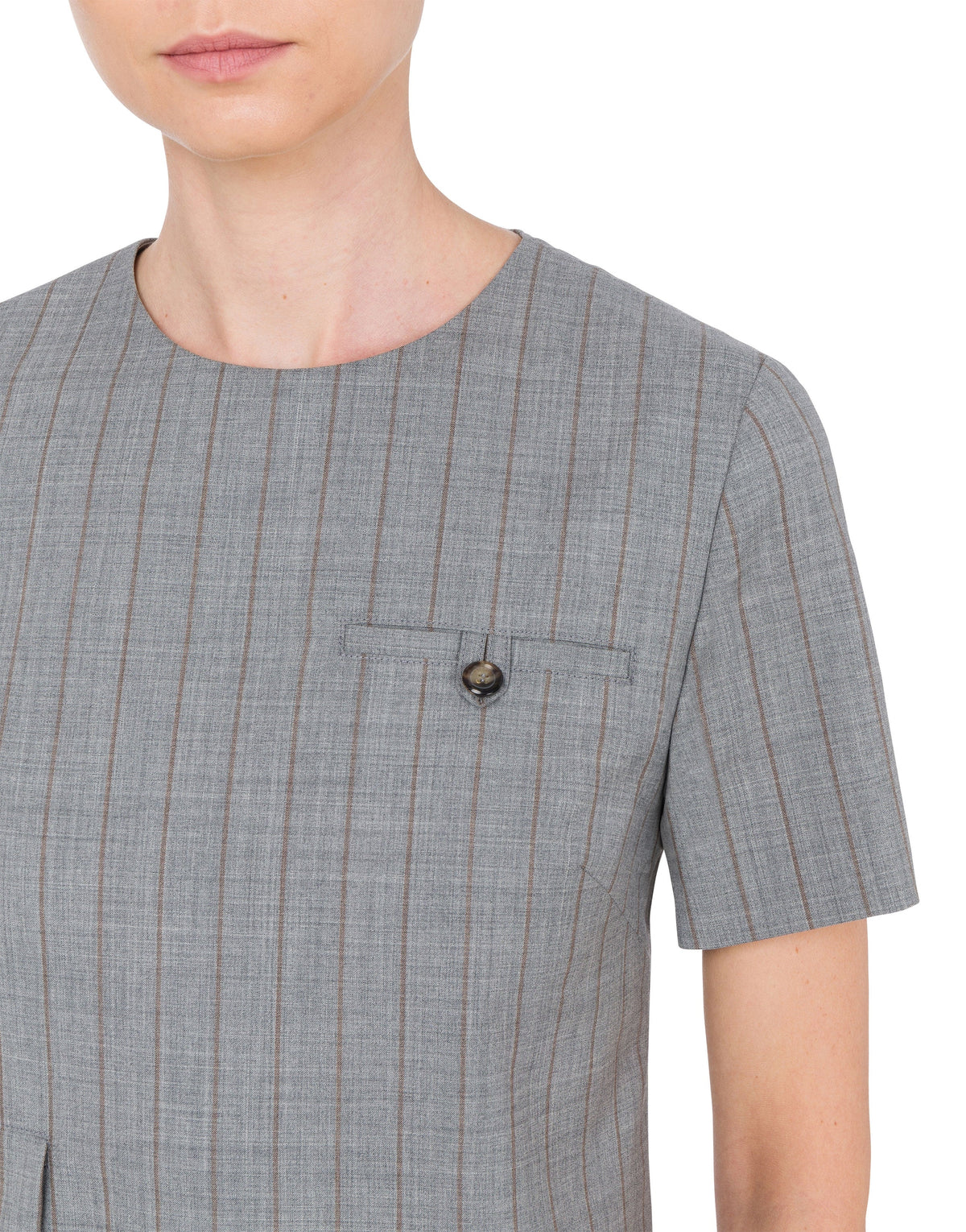 Robe courte coupe structurée en laine - Grey