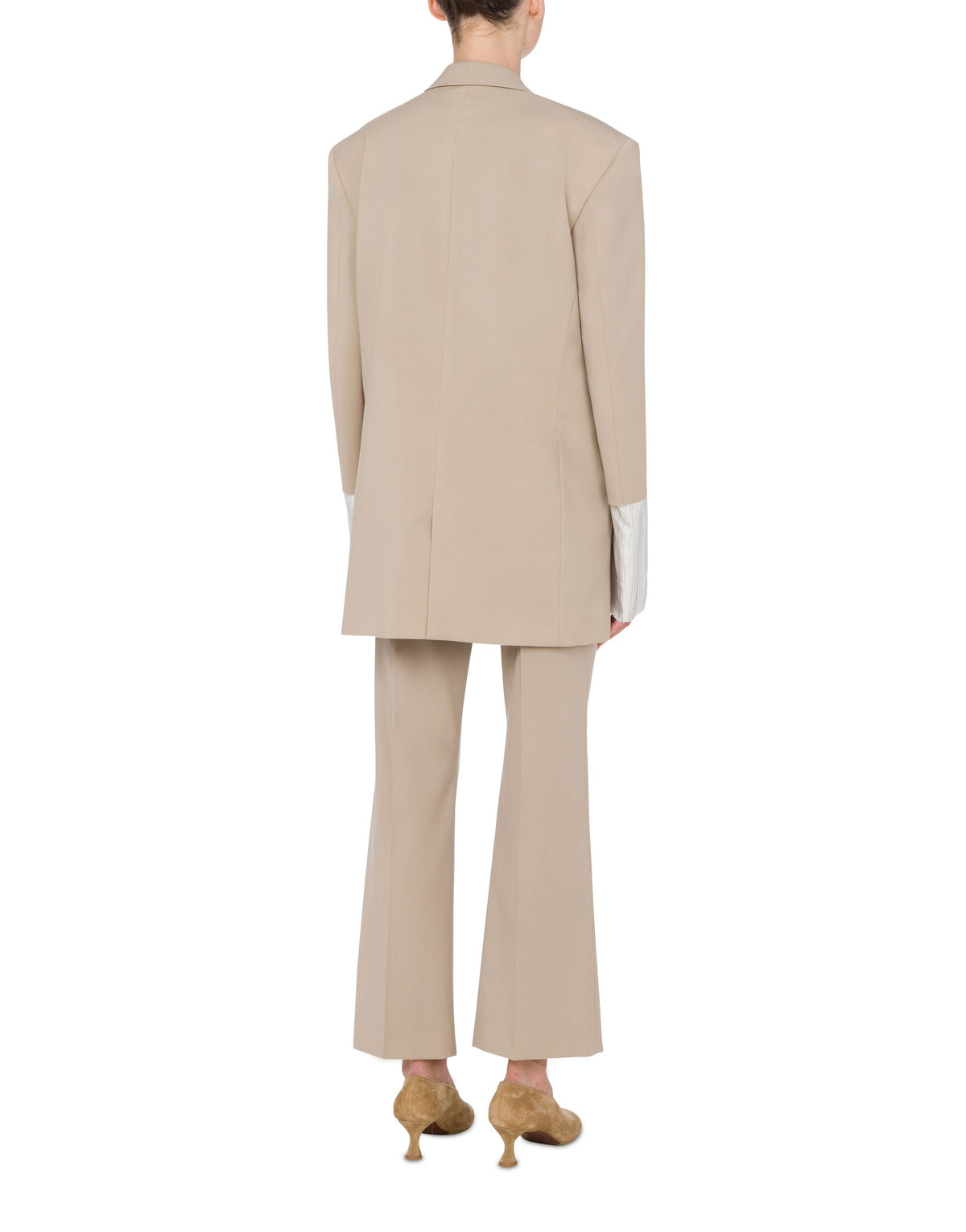 Veste détails poignets en laine - Beige