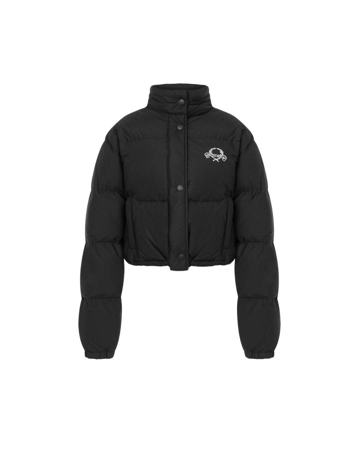 Laurel Crown Logo Cotton Puffer Jacket - Black
