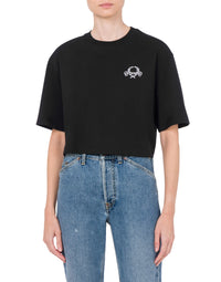 T-shirt court Laurel Crown Logo en coton - Black
