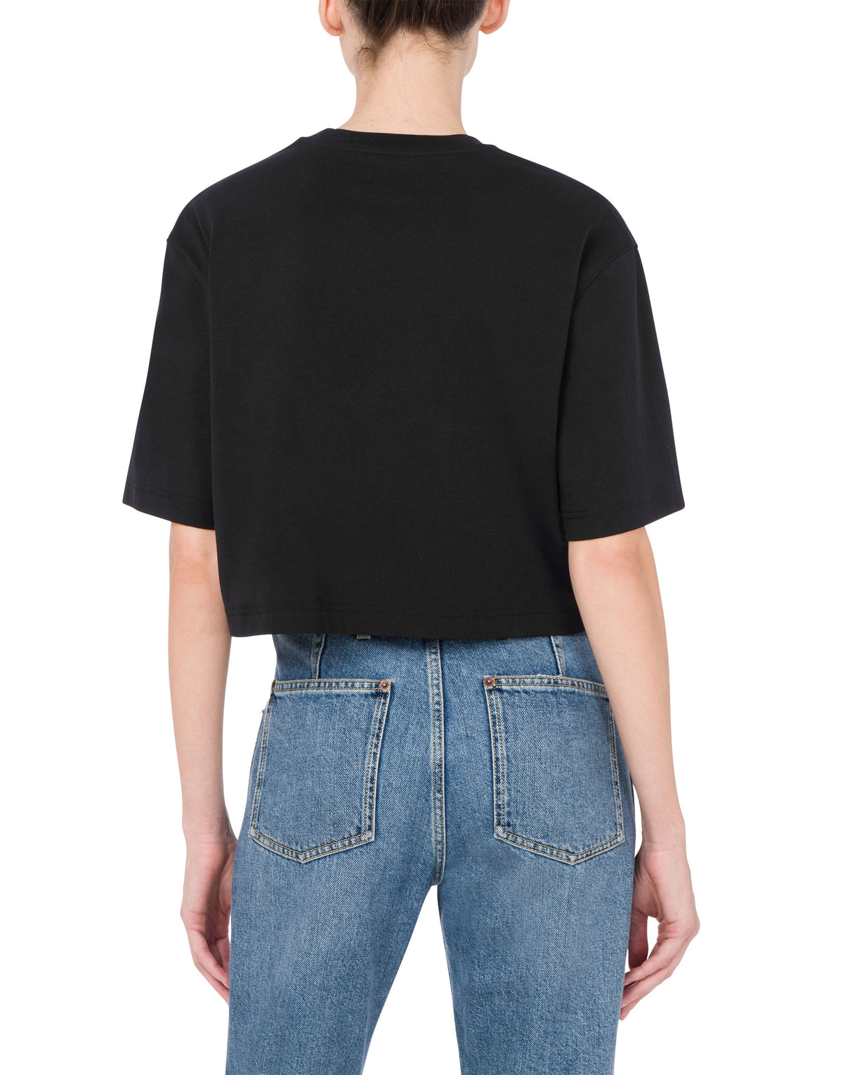 T-shirt court Laurel Crown Logo en coton - Black