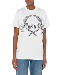 T-shirt logo Laurel Crown Logo en coton - White