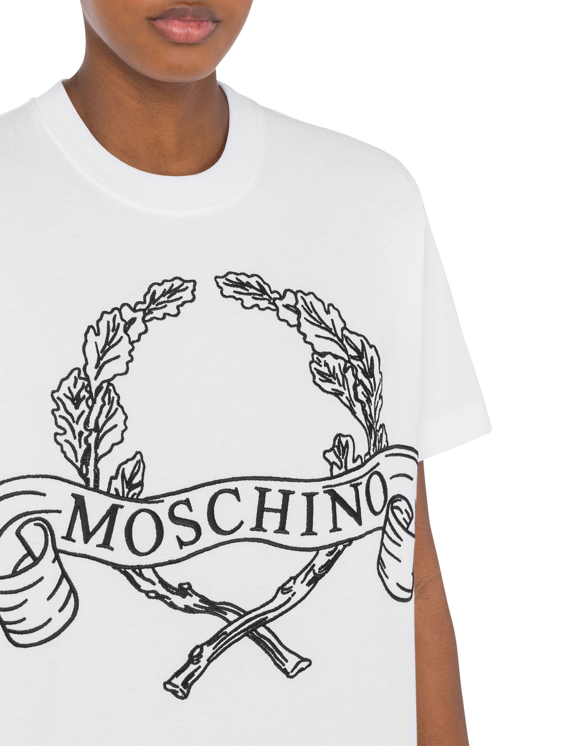 T-shirt logo Laurel Crown Logo en coton - White