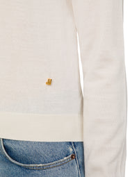 Pull ultra-fin en laine et soie - White