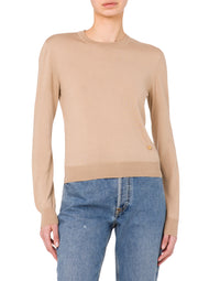 Pull ultra-fin en laine et soie - Beige