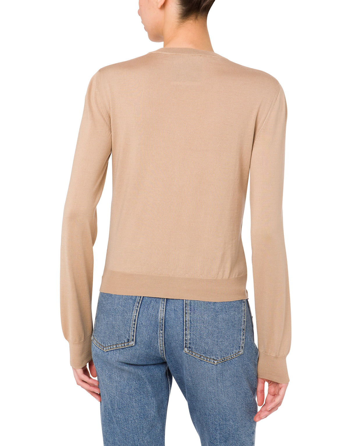Pull ultra-fin en laine et soie - Beige