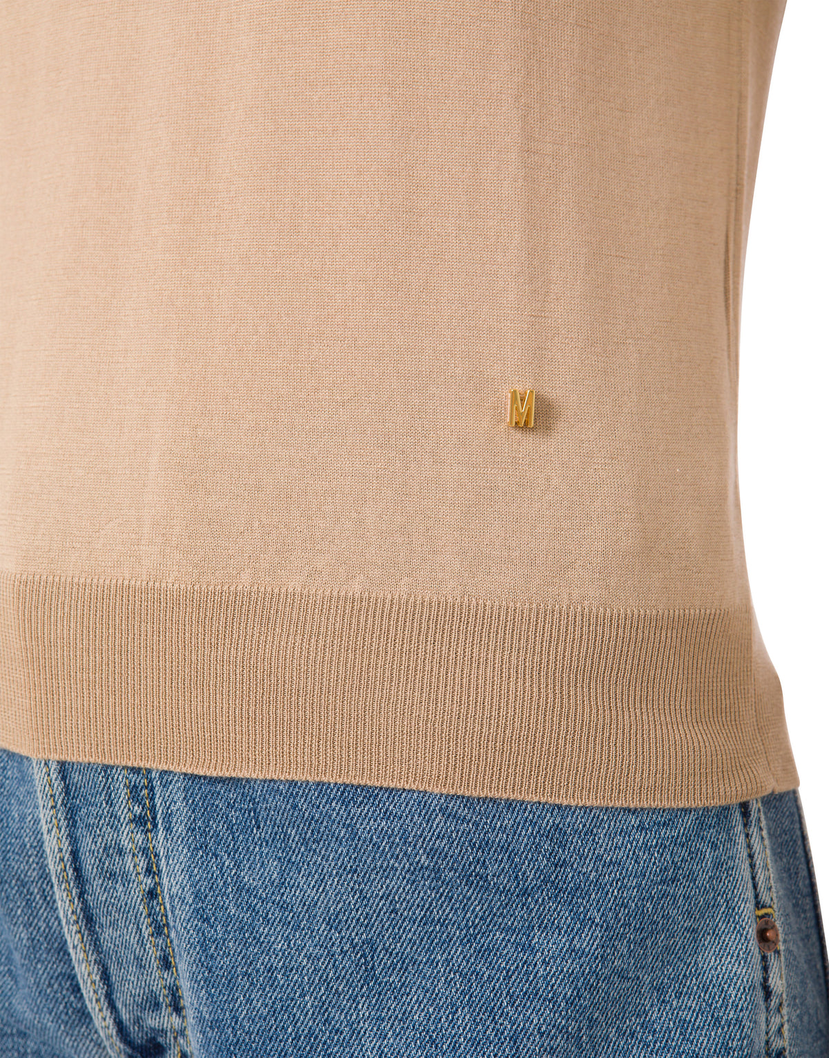 Pull ultra-fin en laine et soie - Beige