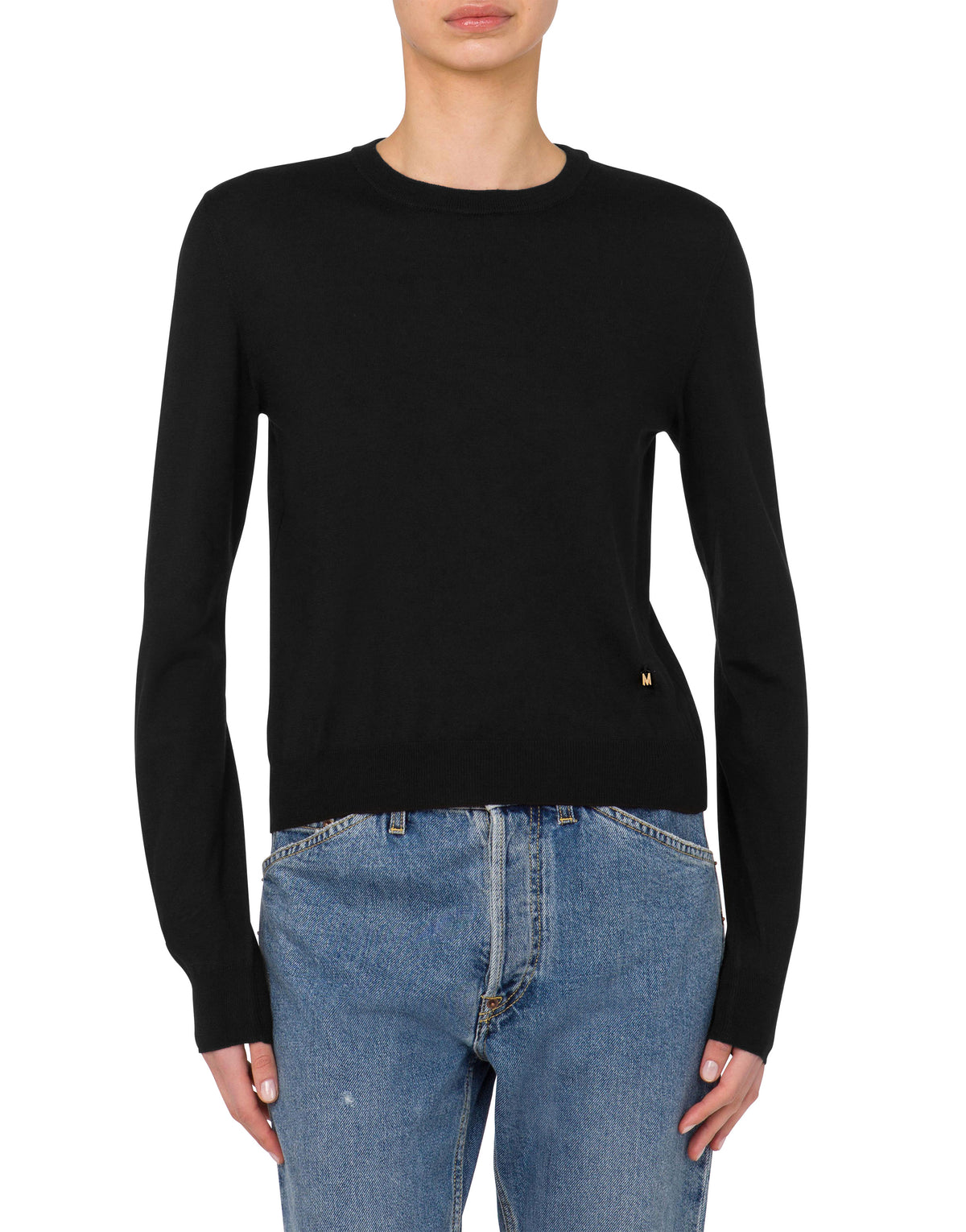 Pull ultra-fin en laine et soie - Black