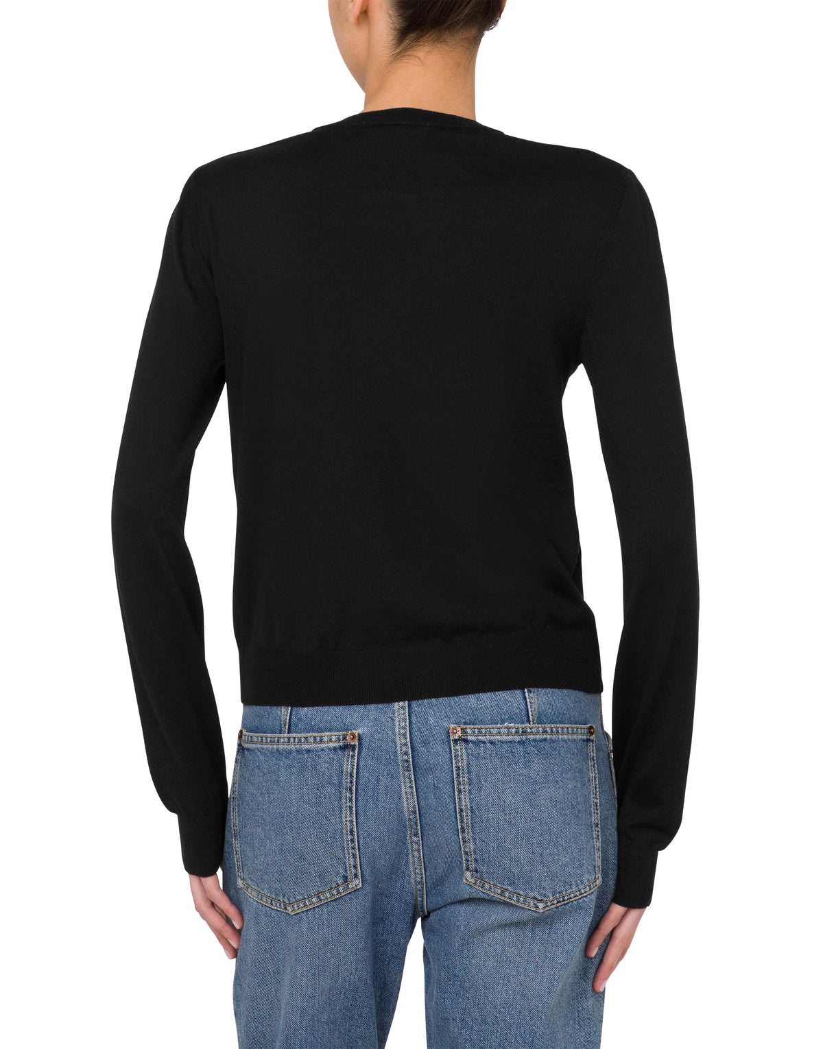 Pull ultra-fin en laine et soie - Black
