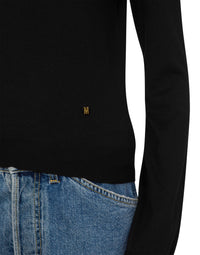 Pull ultra-fin en laine et soie - Black