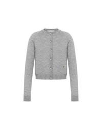 Cardigan boutonné en laine et soie - Grey