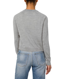 Cardigan boutonné en laine et soie - Grey