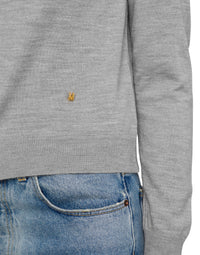 Cardigan boutonné en laine et soie - Grey