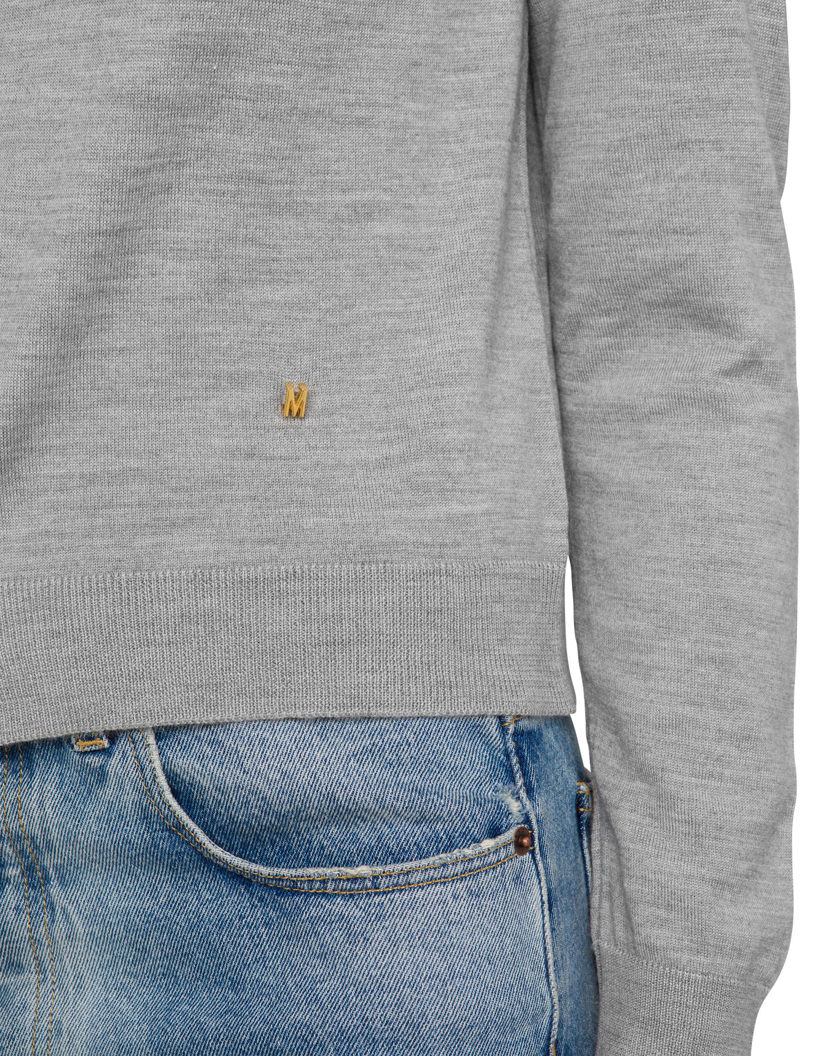Cardigan boutonné en laine et soie - Grey