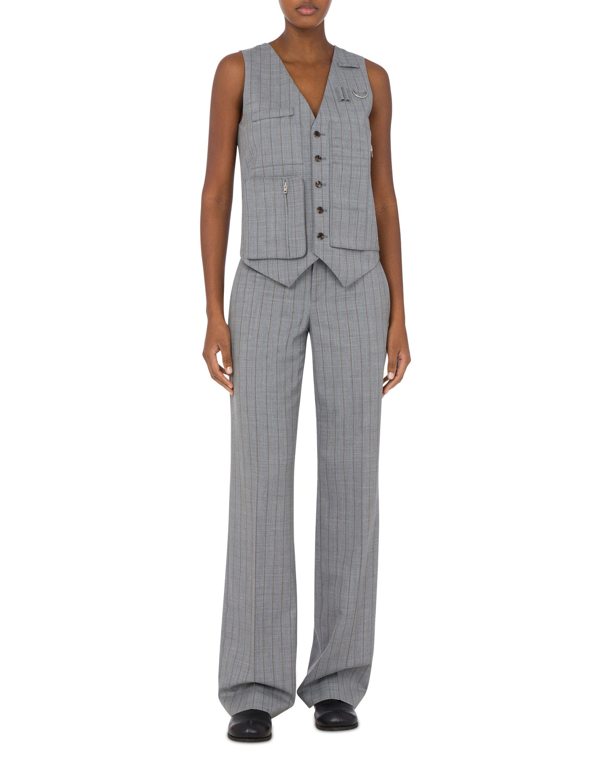 Office Inspiration wool pinstripe vest - Grey